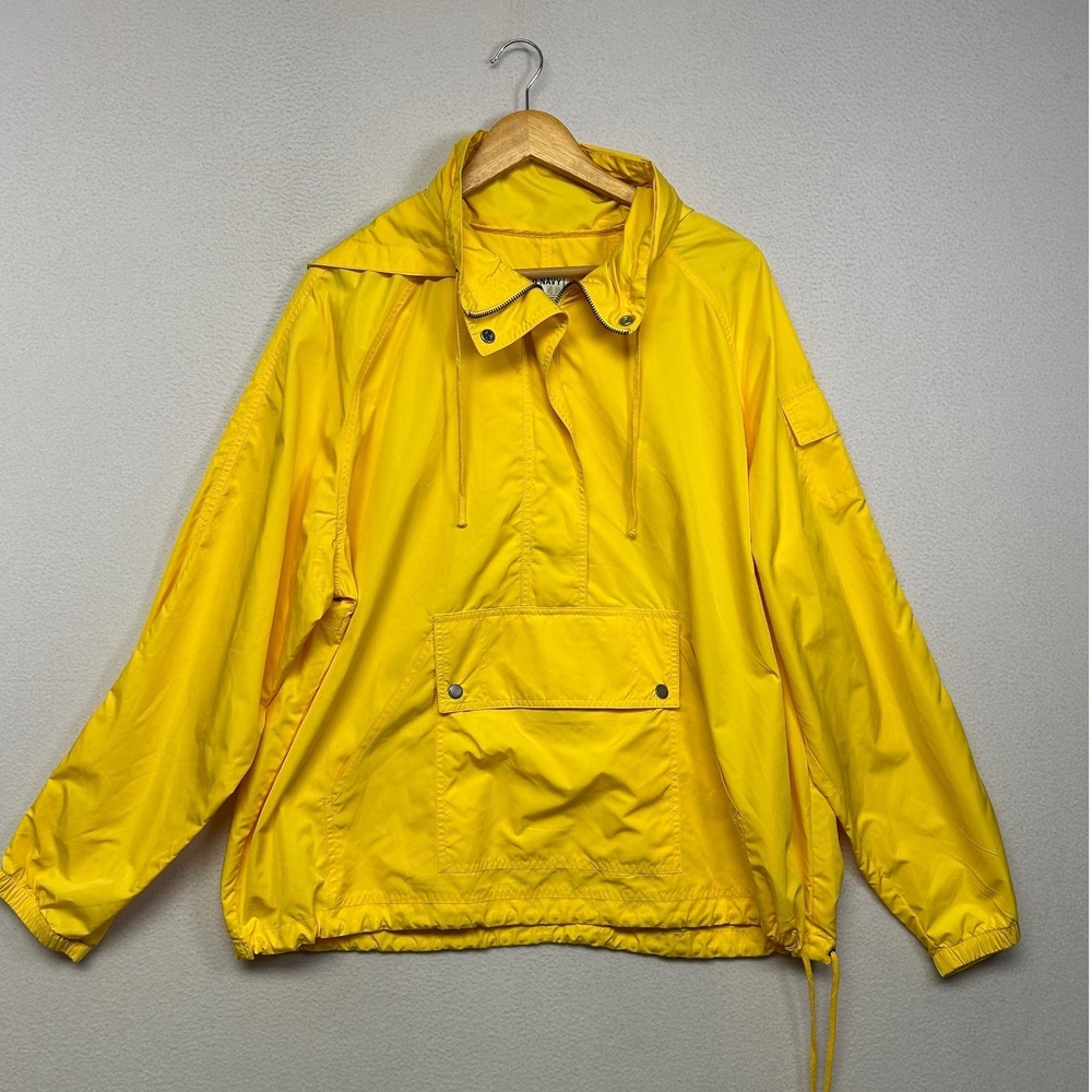 Gorpcore Retro Old Navy Womens XXL Yellow Hooded Anorak Windbreaker Jacket